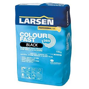 Larsen Colourfast 360 Black Flexible Wall And Floor Grout 10kg